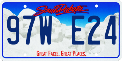 SD license plate 97WE24