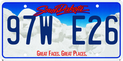 SD license plate 97WE26