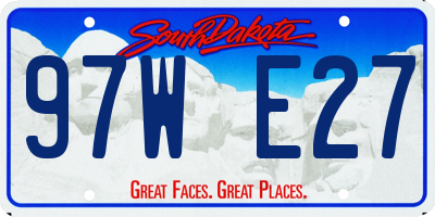 SD license plate 97WE27