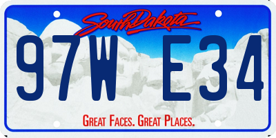 SD license plate 97WE34