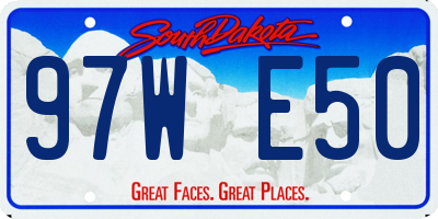 SD license plate 97WE50