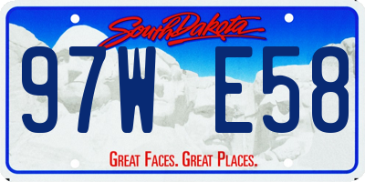 SD license plate 97WE58