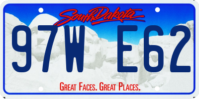 SD license plate 97WE62
