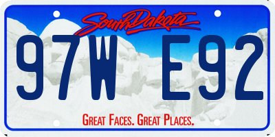 SD license plate 97WE92