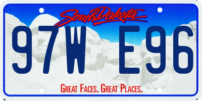 SD license plate 97WE96