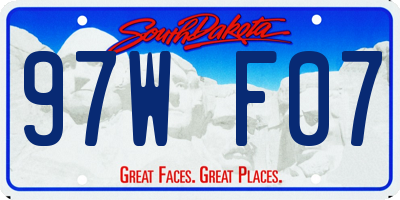 SD license plate 97WF07