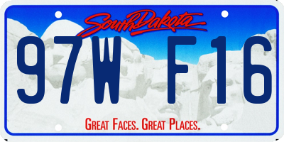 SD license plate 97WF16