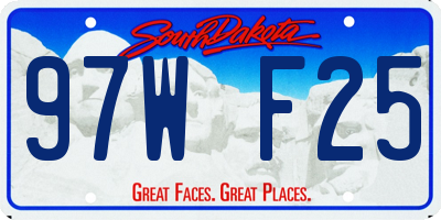 SD license plate 97WF25