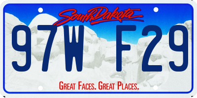 SD license plate 97WF29