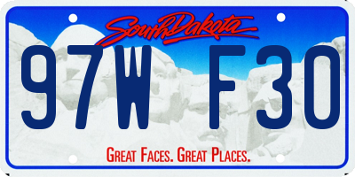 SD license plate 97WF30