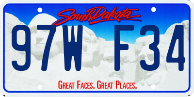 SD license plate 97WF34