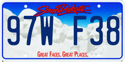 SD license plate 97WF38