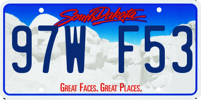 SD license plate 97WF53