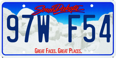 SD license plate 97WF54