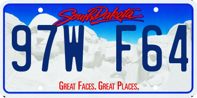 SD license plate 97WF64