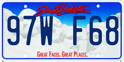 SD license plate 97WF68
