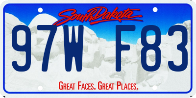 SD license plate 97WF83