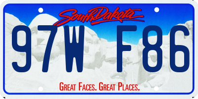 SD license plate 97WF86