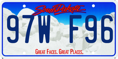 SD license plate 97WF96