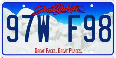 SD license plate 97WF98