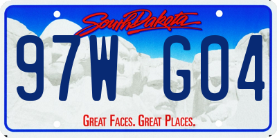 SD license plate 97WG04