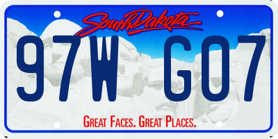 SD license plate 97WG07