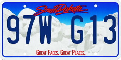 SD license plate 97WG13