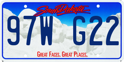 SD license plate 97WG22