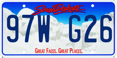 SD license plate 97WG26