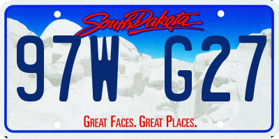 SD license plate 97WG27