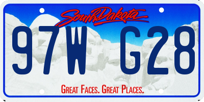SD license plate 97WG28