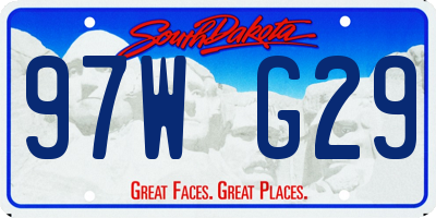 SD license plate 97WG29