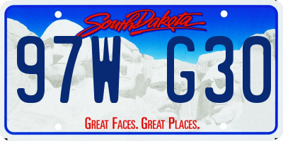 SD license plate 97WG30