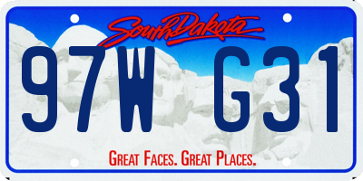 SD license plate 97WG31