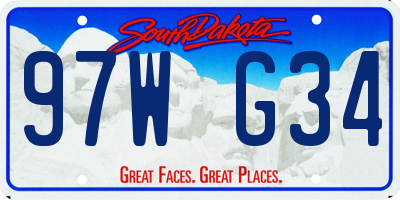 SD license plate 97WG34