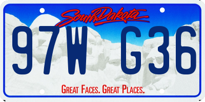 SD license plate 97WG36