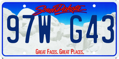 SD license plate 97WG43