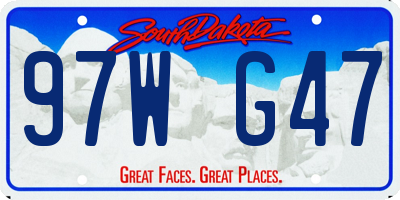 SD license plate 97WG47
