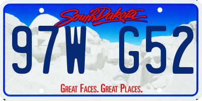 SD license plate 97WG52