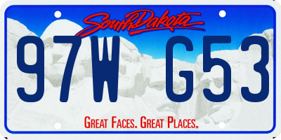 SD license plate 97WG53
