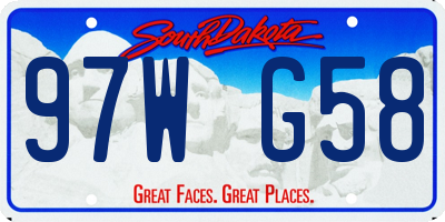 SD license plate 97WG58
