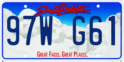 SD license plate 97WG61