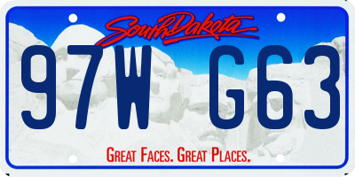 SD license plate 97WG63