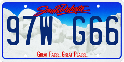 SD license plate 97WG66