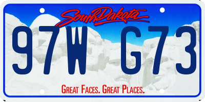 SD license plate 97WG73