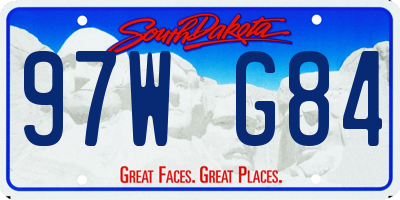 SD license plate 97WG84