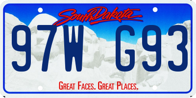 SD license plate 97WG93