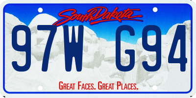 SD license plate 97WG94