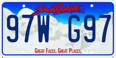 SD license plate 97WG97