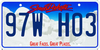 SD license plate 97WH03